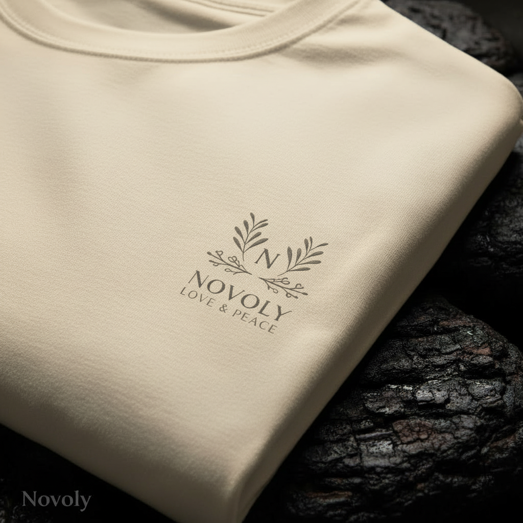 Ivory T-Shirt Logo Close-up